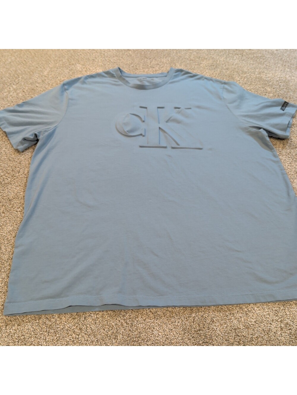 Calvin Klein Men's Light Blue CK Logo T-Shirt XL